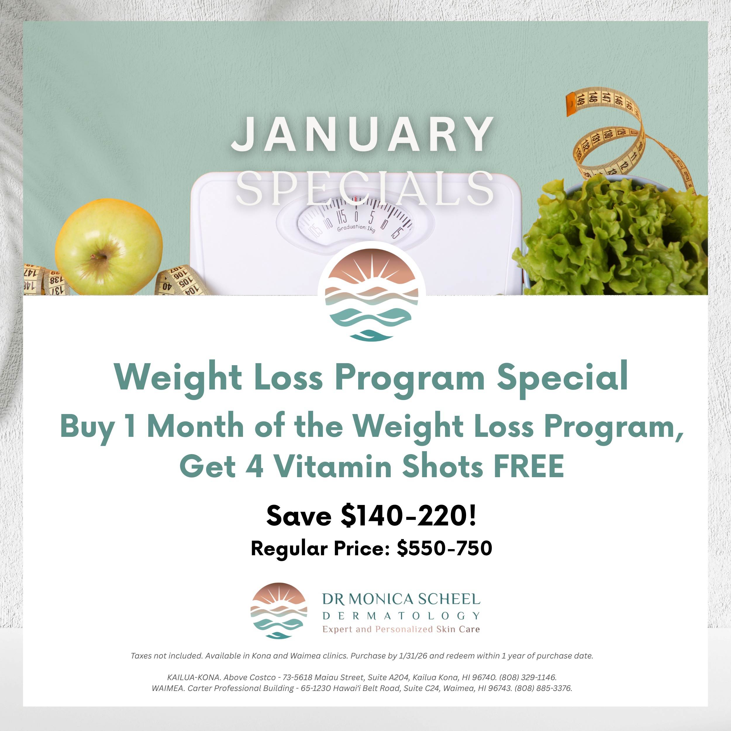 Weight Loss Program - Buy 1 Month, Get 4 Vitamin Shots FREE