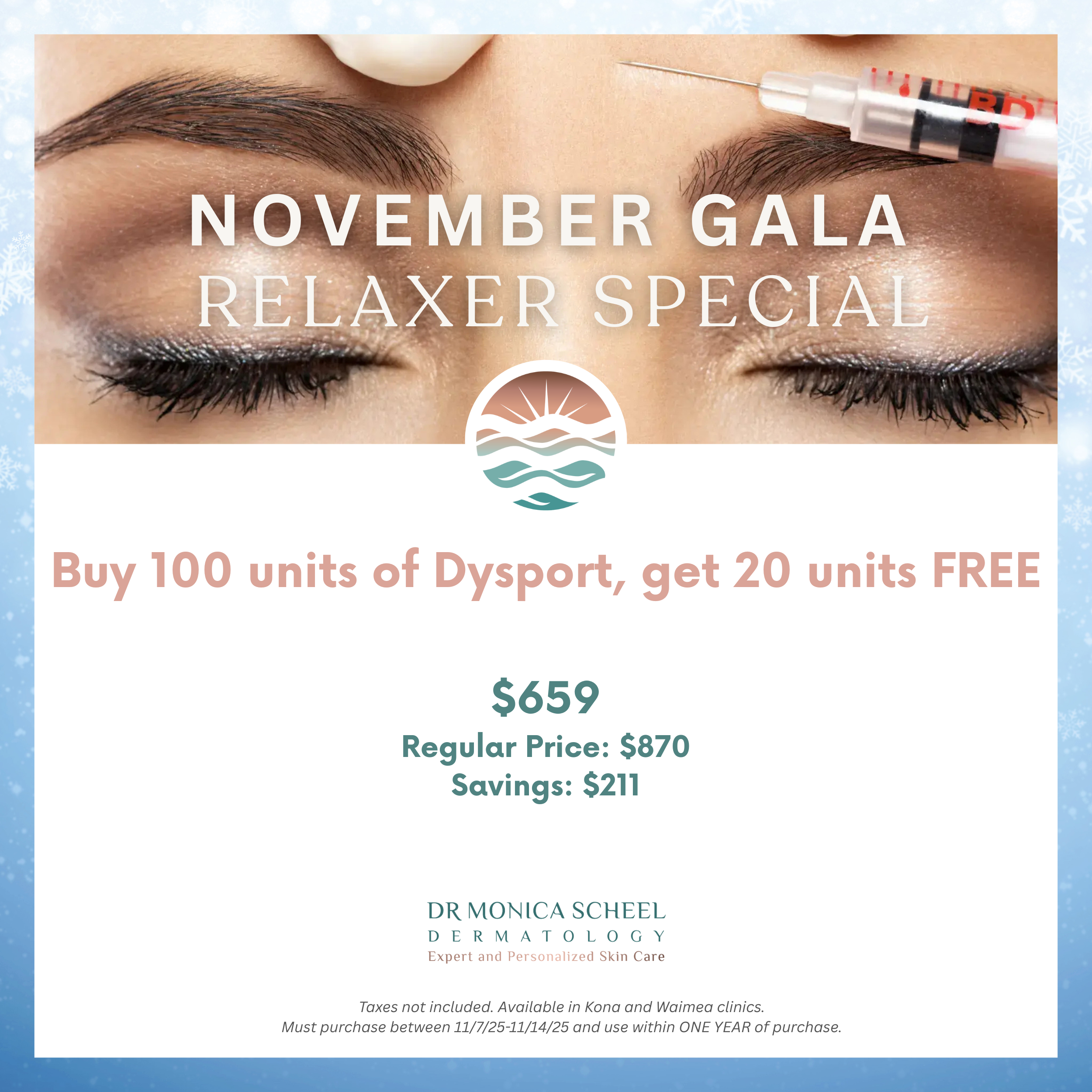 Buy 100 units of Dysport, Get 20 units FREE