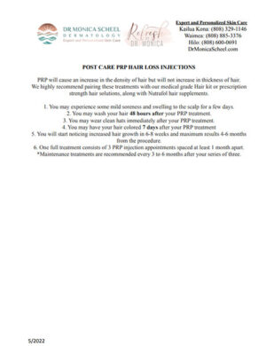 Pre & Post Instructions | Dr Monica Scheel Dermatology, Kailua-Kona, HI